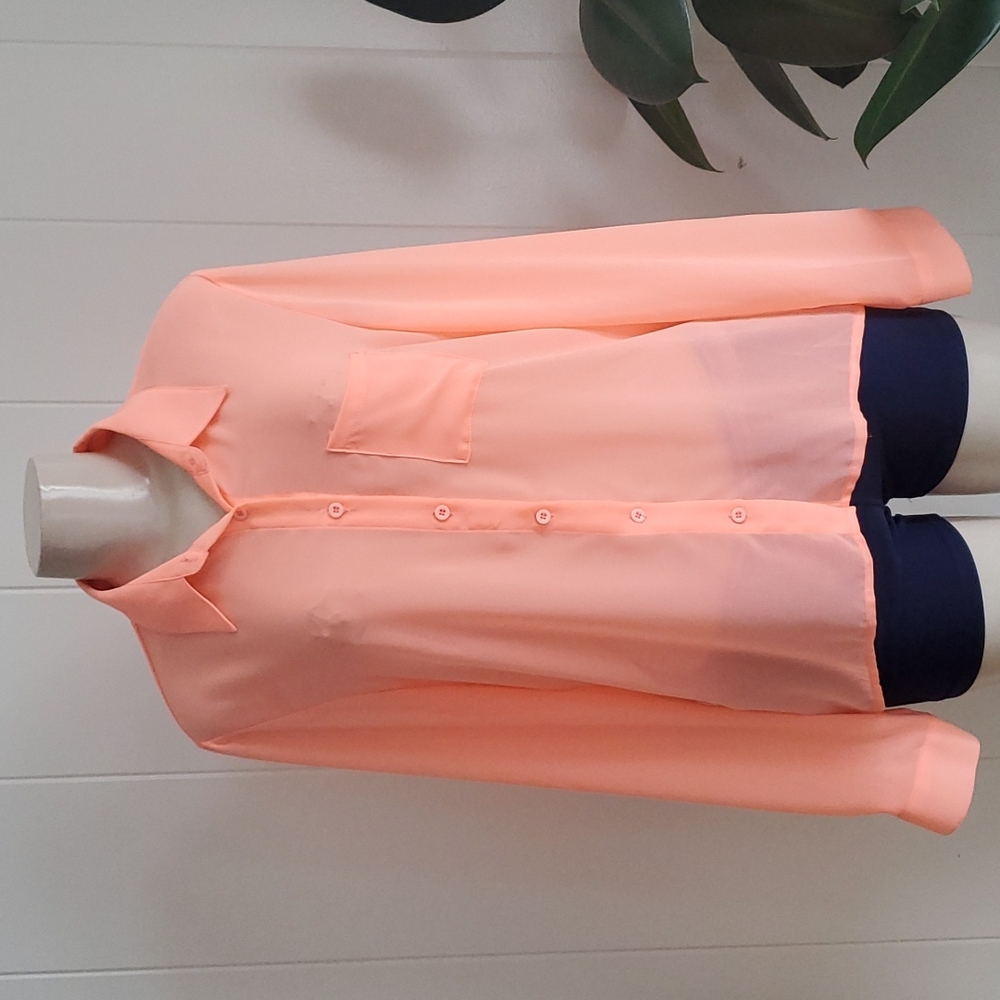 Bongo Women's  Button Down Front Longsleeve Blouse Size Large